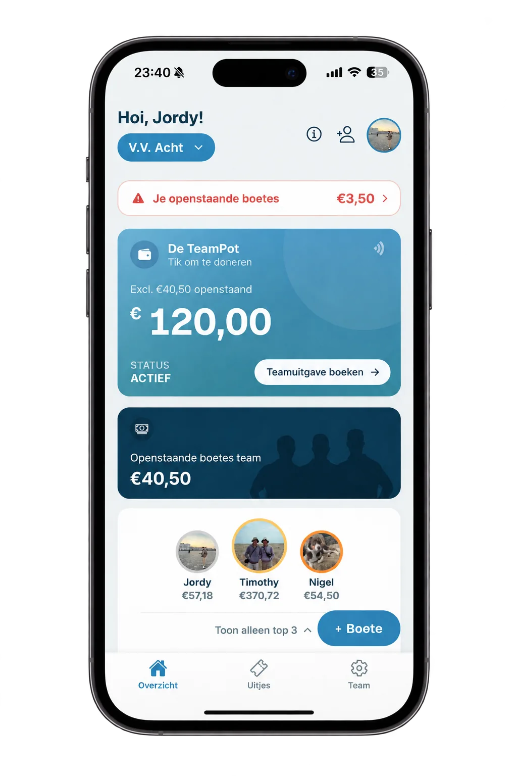 Duidelijkheid in de TeamPot-app